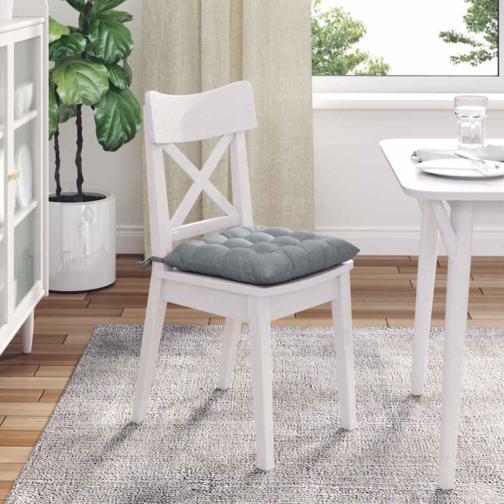 Cuscini per Seduta 4 pz Tessuto Grigio Chiaro 40 x 40 x 6 cm