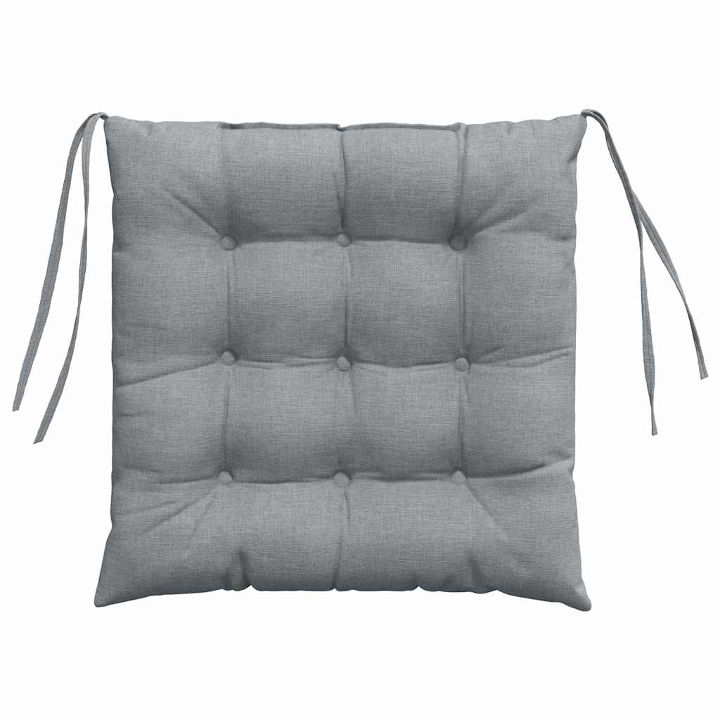 Cuscini per Seduta 4 pz Tessuto Grigio Chiaro 40 x 40 x 6 cm