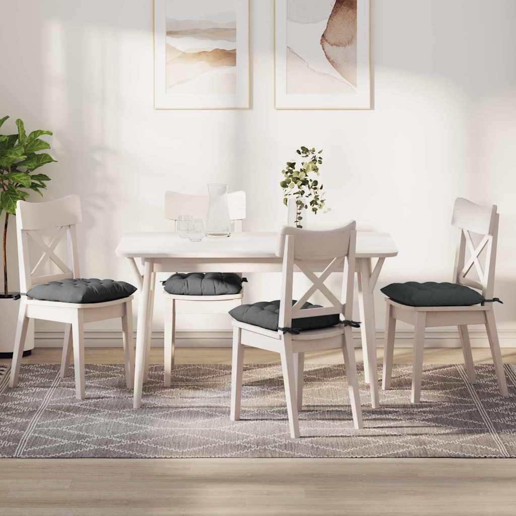 Cuscini per Seduta 4 pz Tessuto Grigio Scuro 40 x 40 x 6 cm