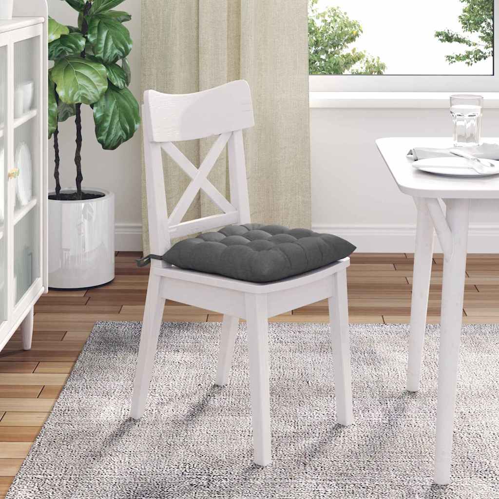 Cuscini per Seduta 4 pz Tessuto Grigio Scuro 40 x 40 x 6 cm