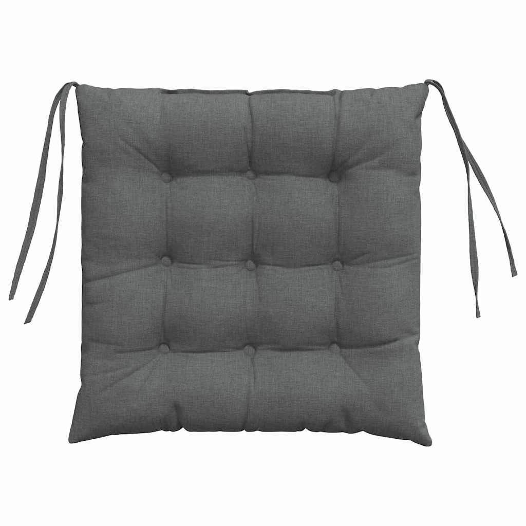 Cuscini per Seduta 4 pz Tessuto Grigio Scuro 40 x 40 x 6 cm