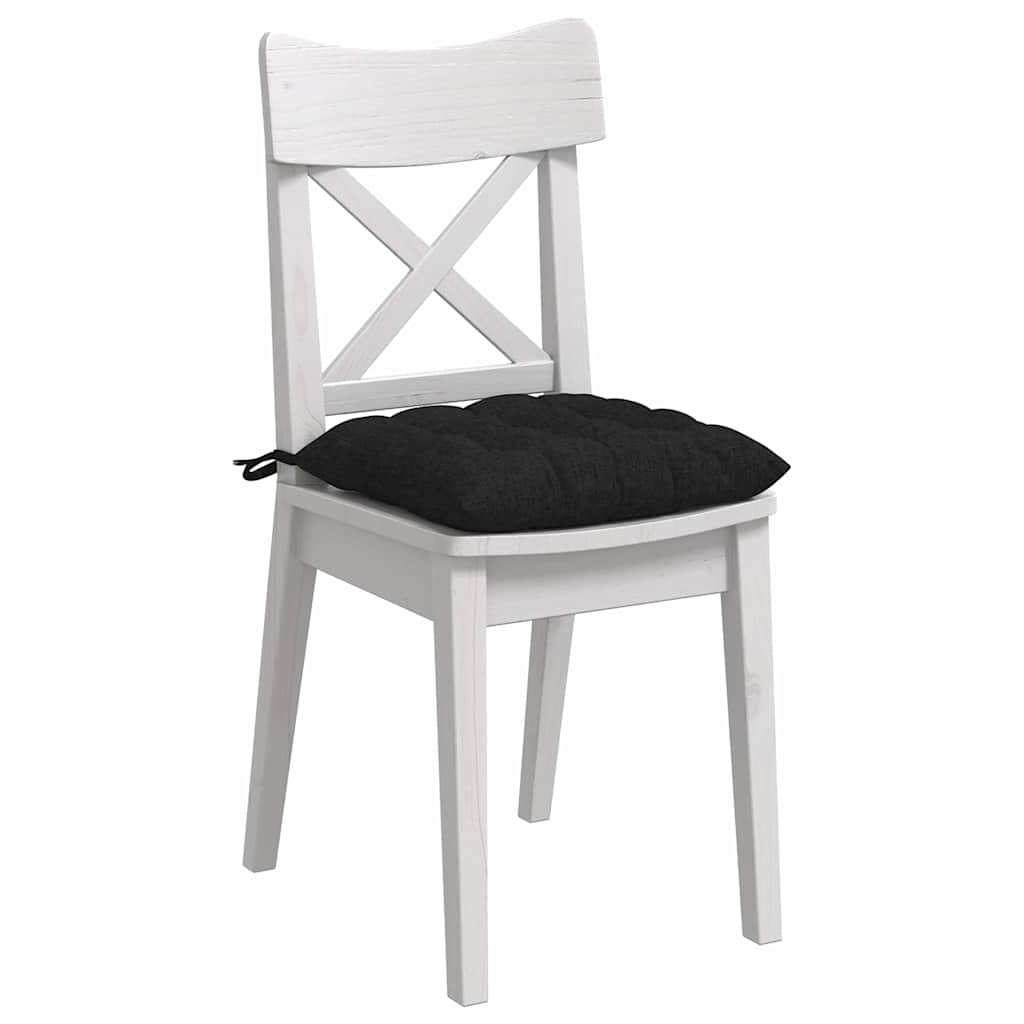 Cuscini per Seduta 4 pz Tessuto Nero 40 x 40 x 6 cm