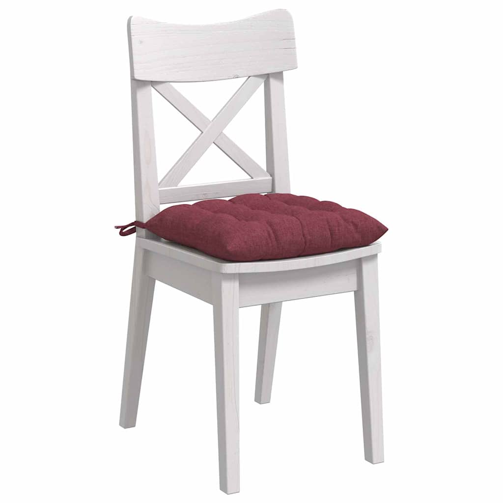Cuscini per Seduta 4 pz Tessuto Rosso Vino 40 x 40 x 6 cm