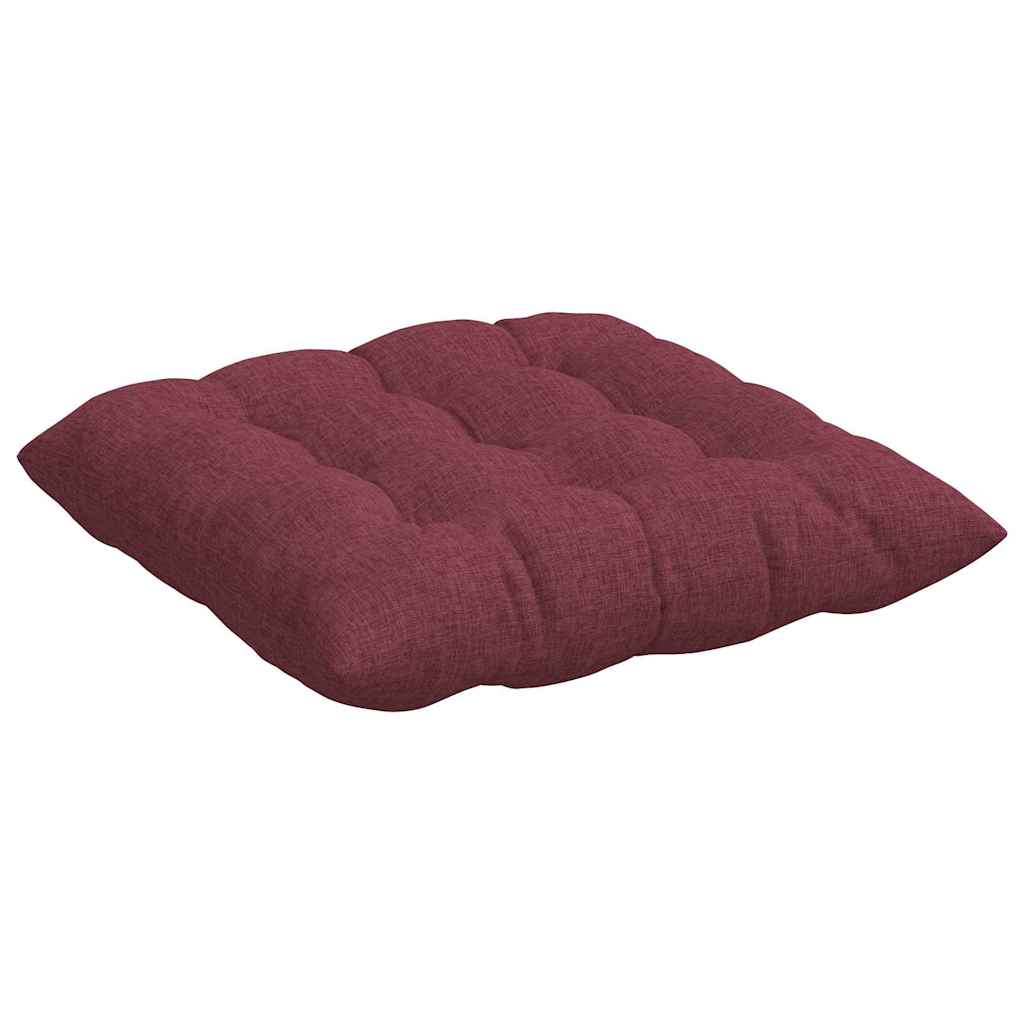 Cuscini per Seduta 4 pz Tessuto Rosso Vino 40 x 40 x 6 cm