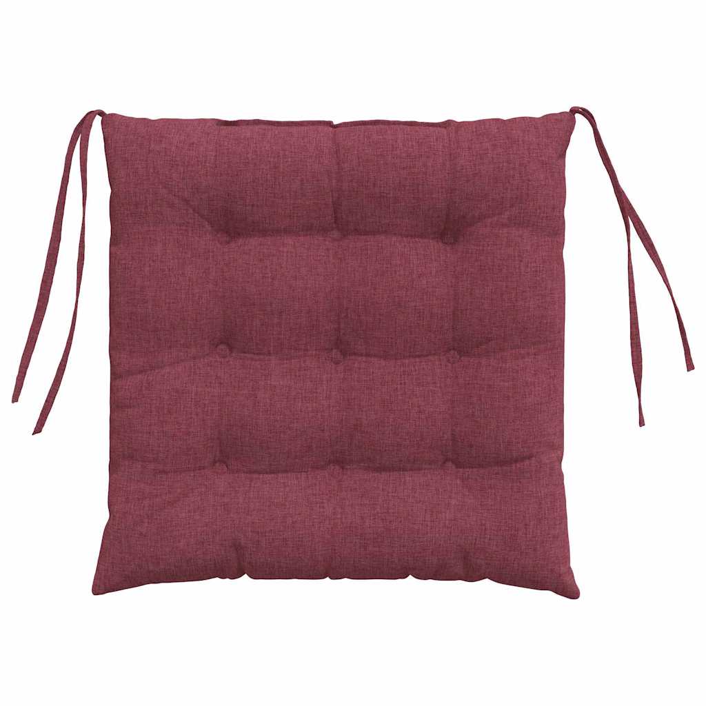 Cuscini per Seduta 4 pz Tessuto Rosso Vino 40 x 40 x 6 cm