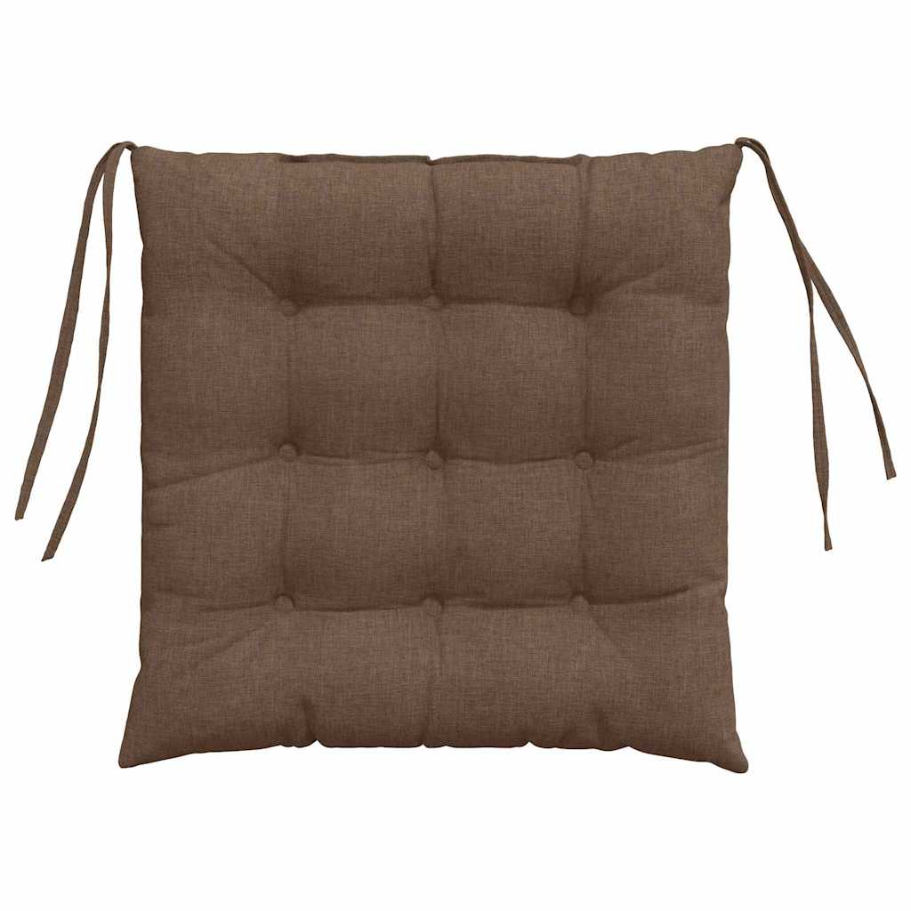 Cuscini per Seduta 4 pz Tessuto Marrone 40 x 40 x 6 cm
