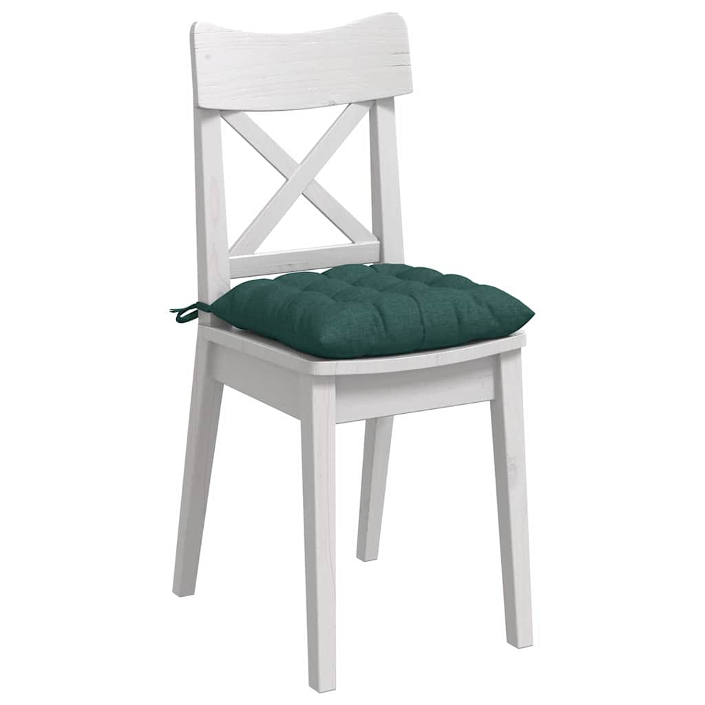 Cuscini per Seduta 4 pz Tessuto Verde Scuro 40 x 40 x 6 cm