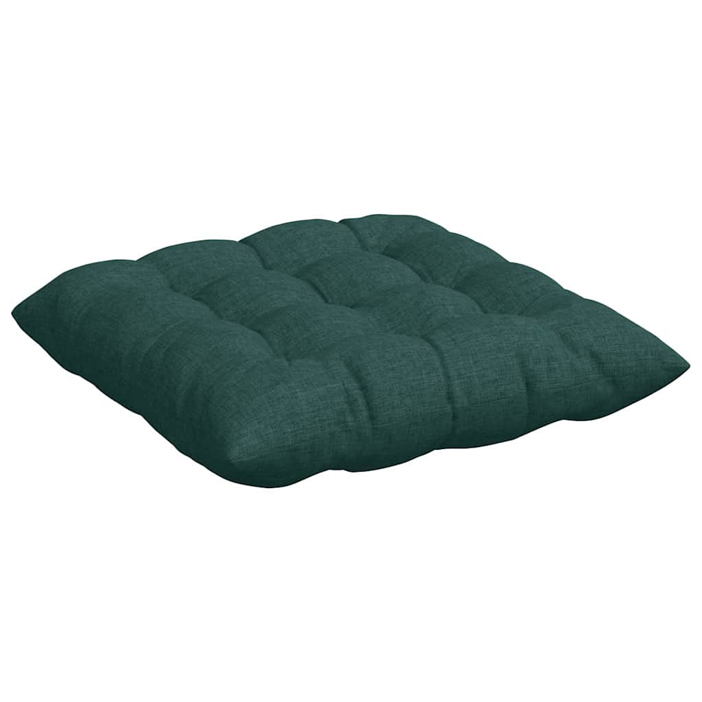 Cuscini per Seduta 4 pz Tessuto Verde Scuro 40 x 40 x 6 cm