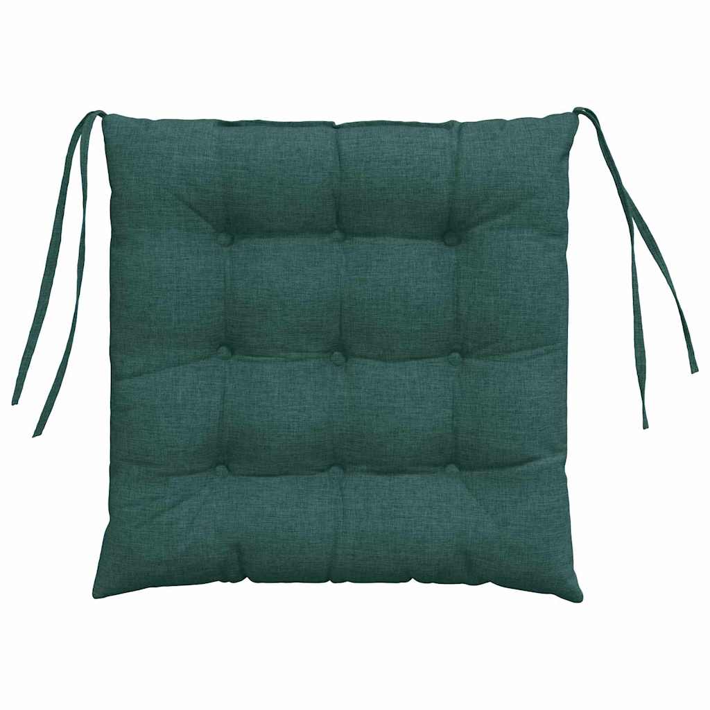 Cuscini per Seduta 4 pz Tessuto Verde Scuro 40 x 40 x 6 cm