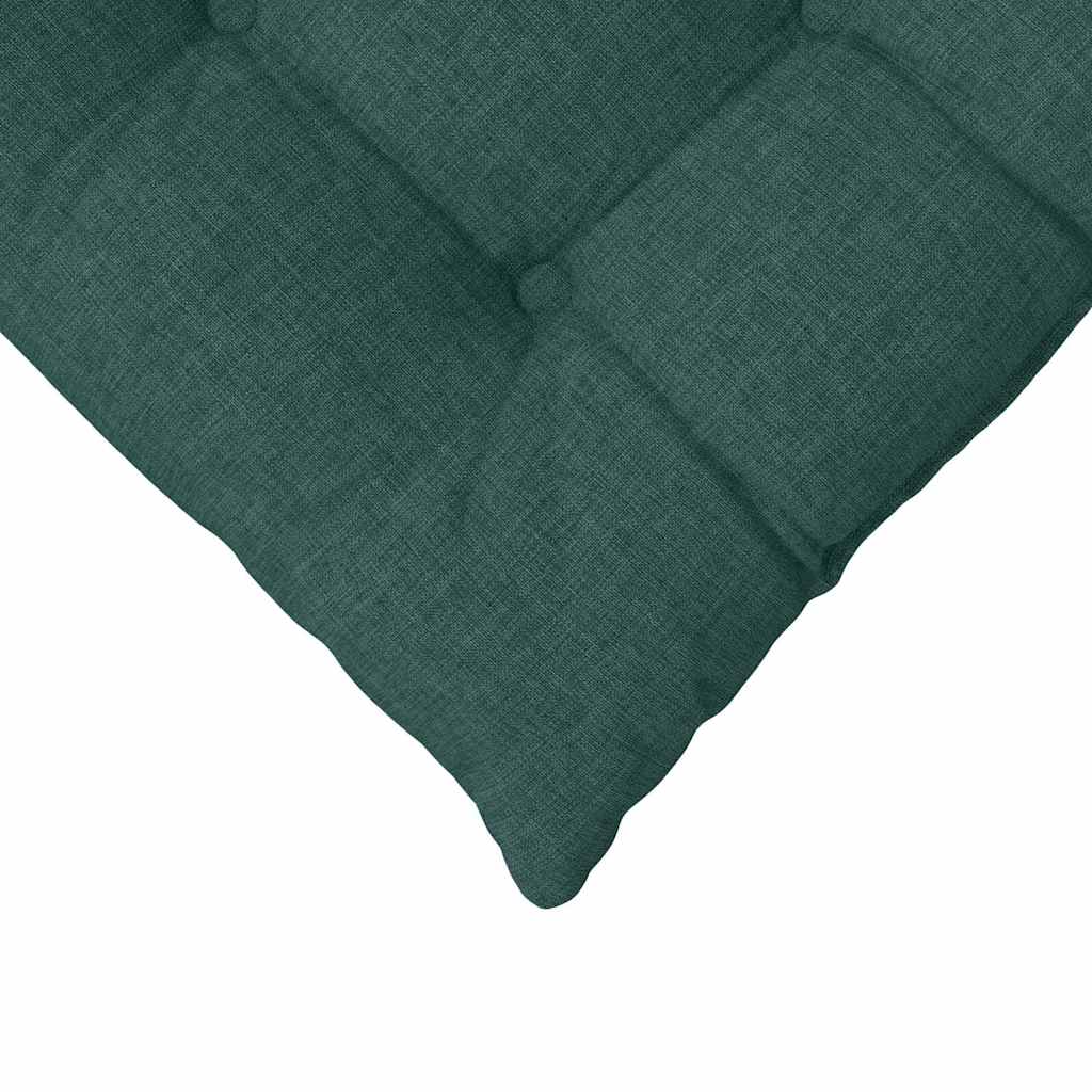 Cuscini per Seduta 4 pz Tessuto Verde Scuro 40 x 40 x 6 cm