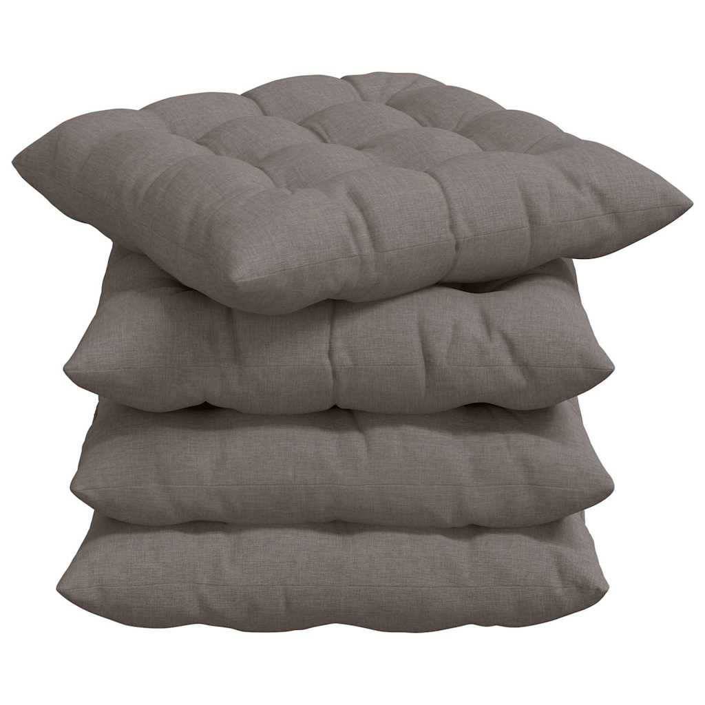 Cuscini per Seduta 4 pz Tessuto Tortora 40 x 40 x 6 cm