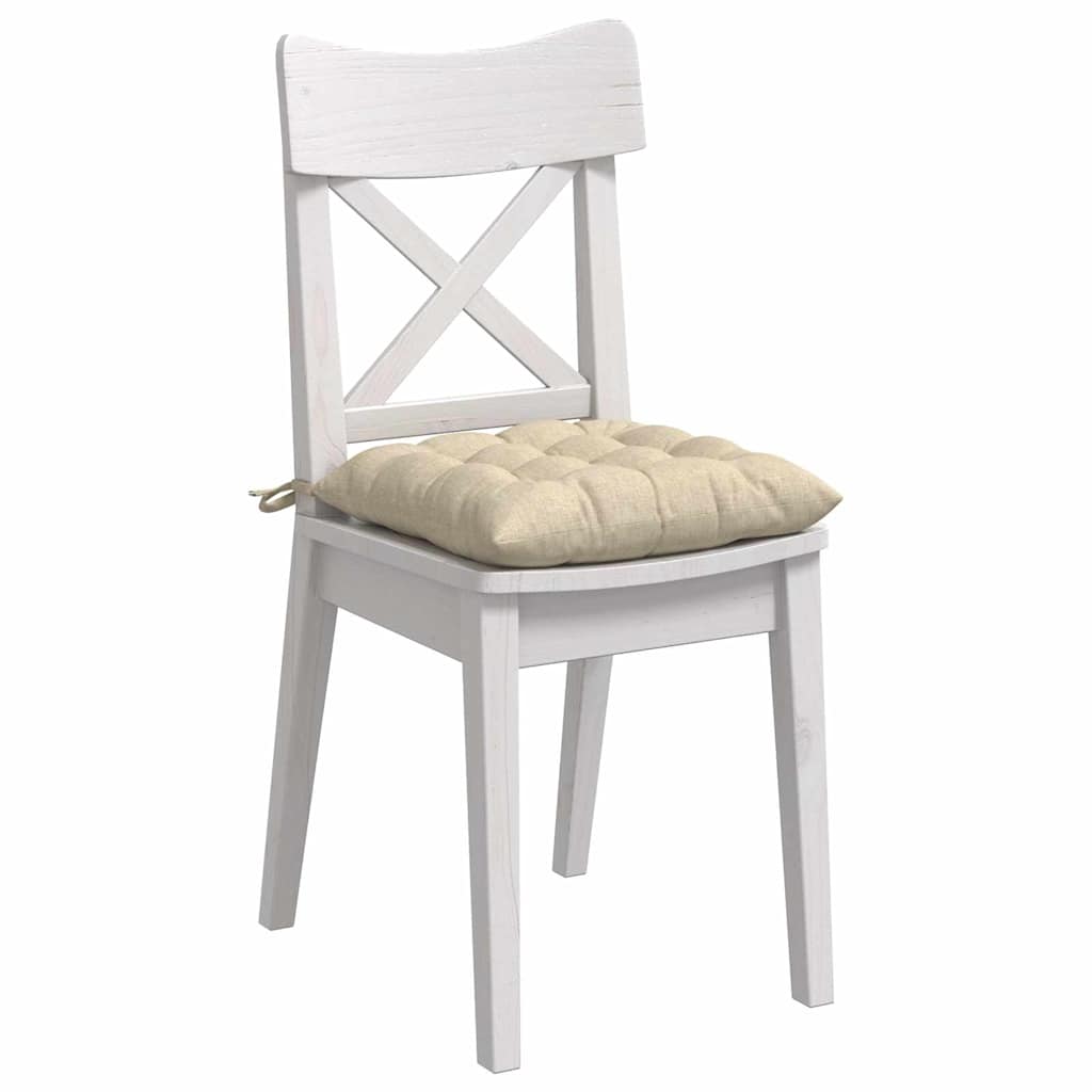 Cuscini per Seduta 4 pz Tessuto Crema 40 x 40 x 6 cm