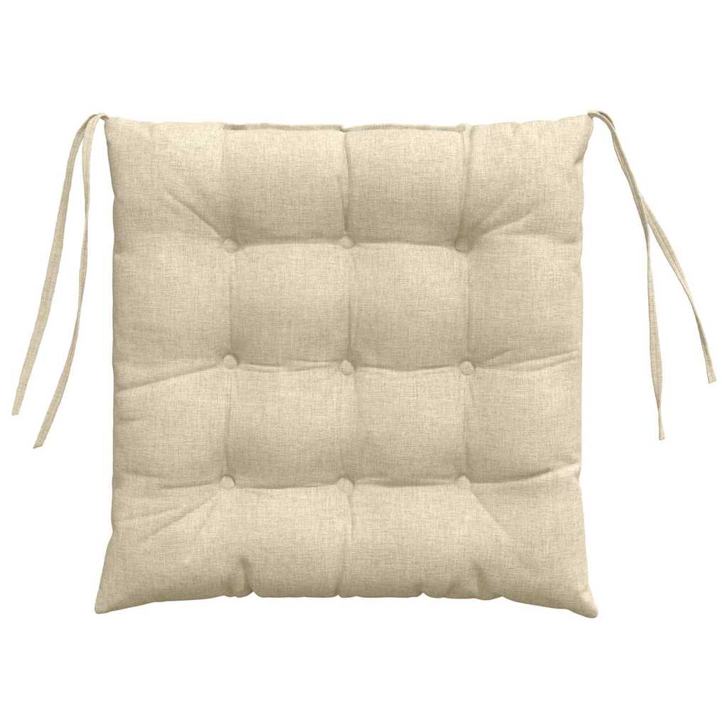 Cuscini per Seduta 4 pz Tessuto Crema 40 x 40 x 6 cm