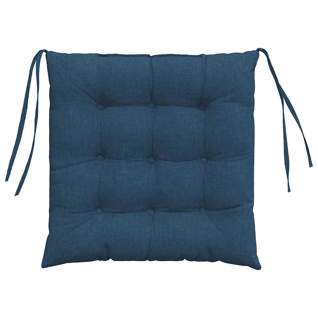 Cuscini per Seduta 4 pz Tessuto Blu 40 x 40 x 6 cm