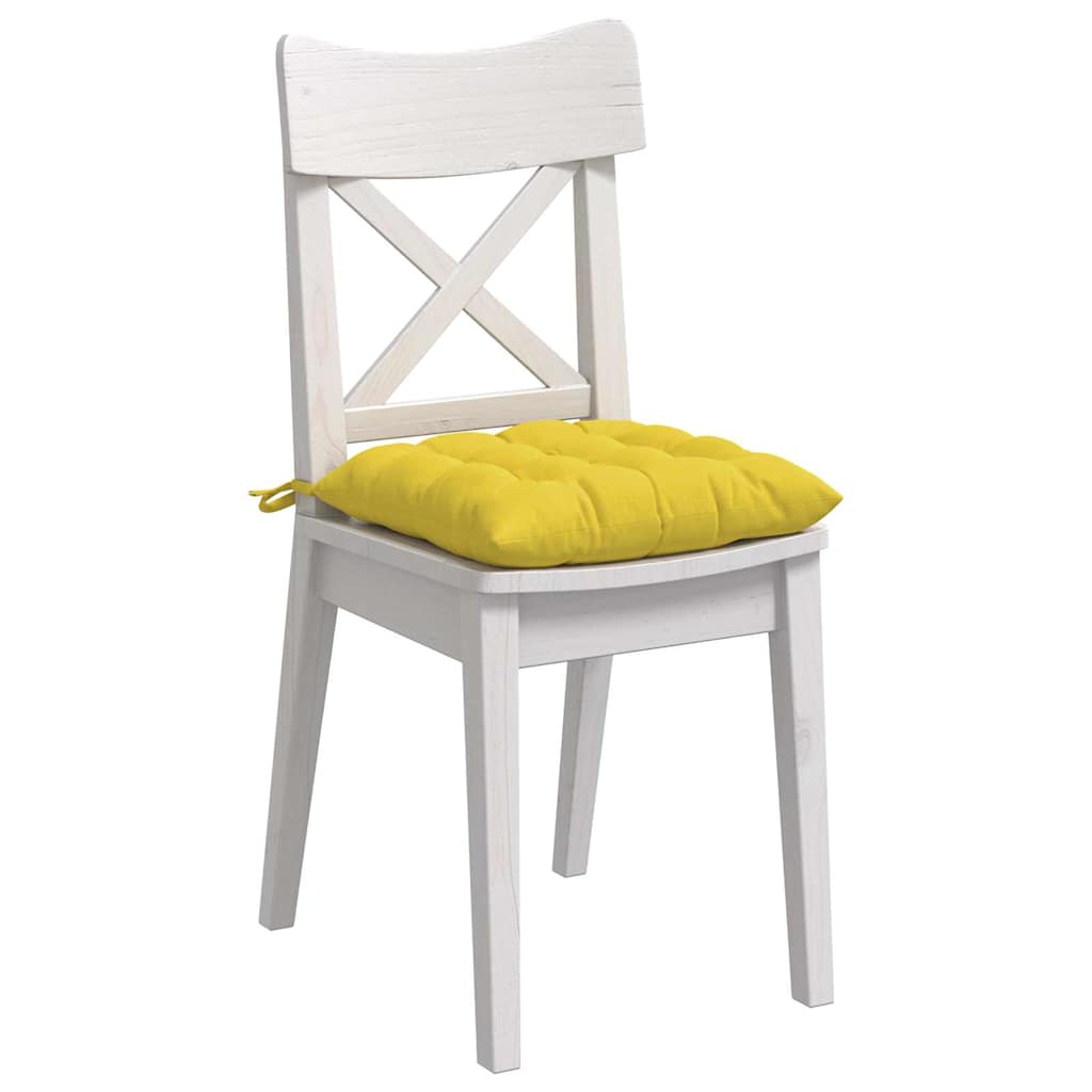 Cuscini per Seduta 4 pz Tessuto Giallo Chiaro 40 x 40 x 6 cm
