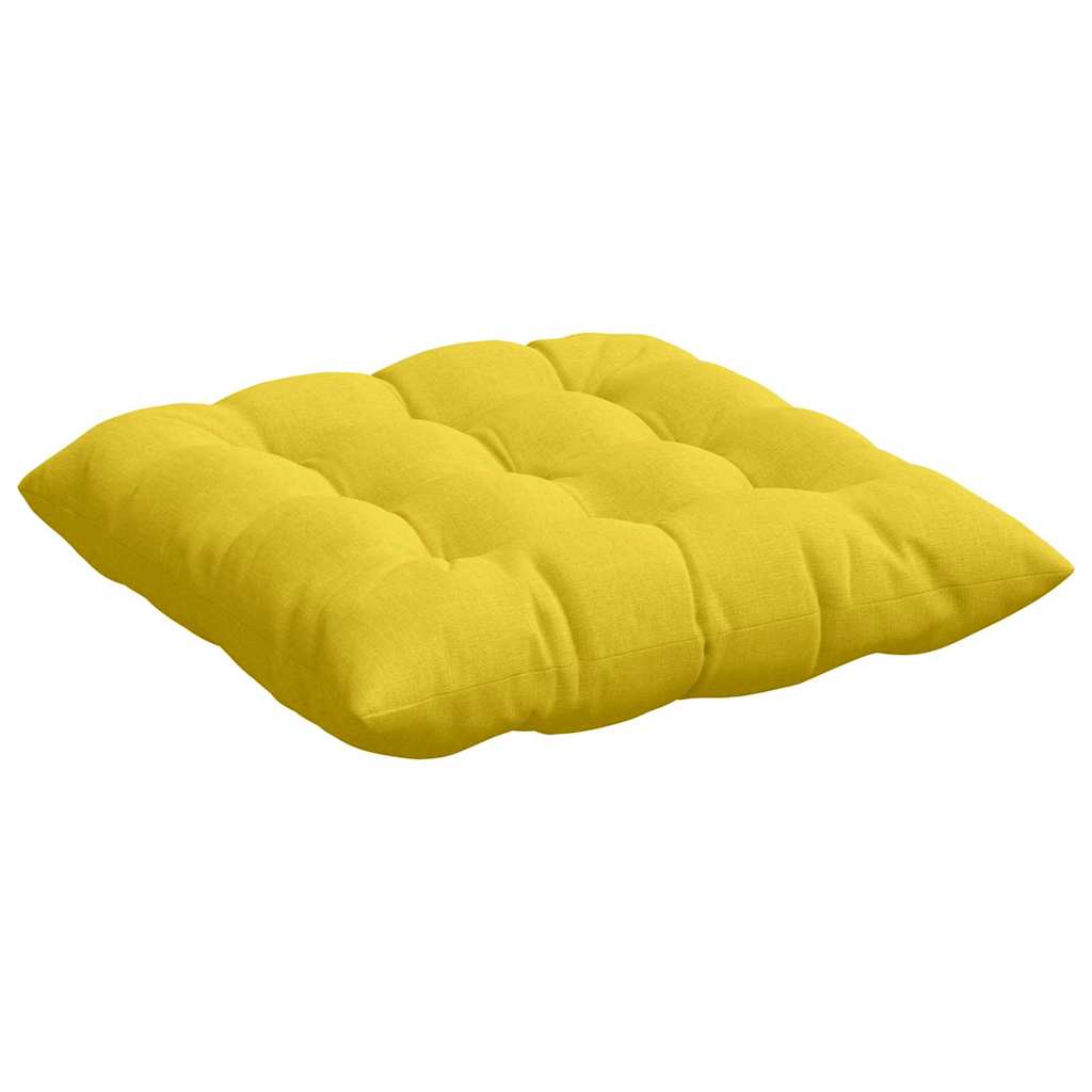 Cuscini per Seduta 4 pz Tessuto Giallo Chiaro 40 x 40 x 6 cm