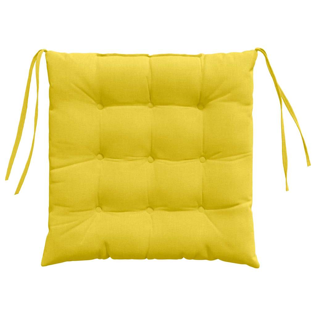 Cuscini per Seduta 4 pz Tessuto Giallo Chiaro 40 x 40 x 6 cm