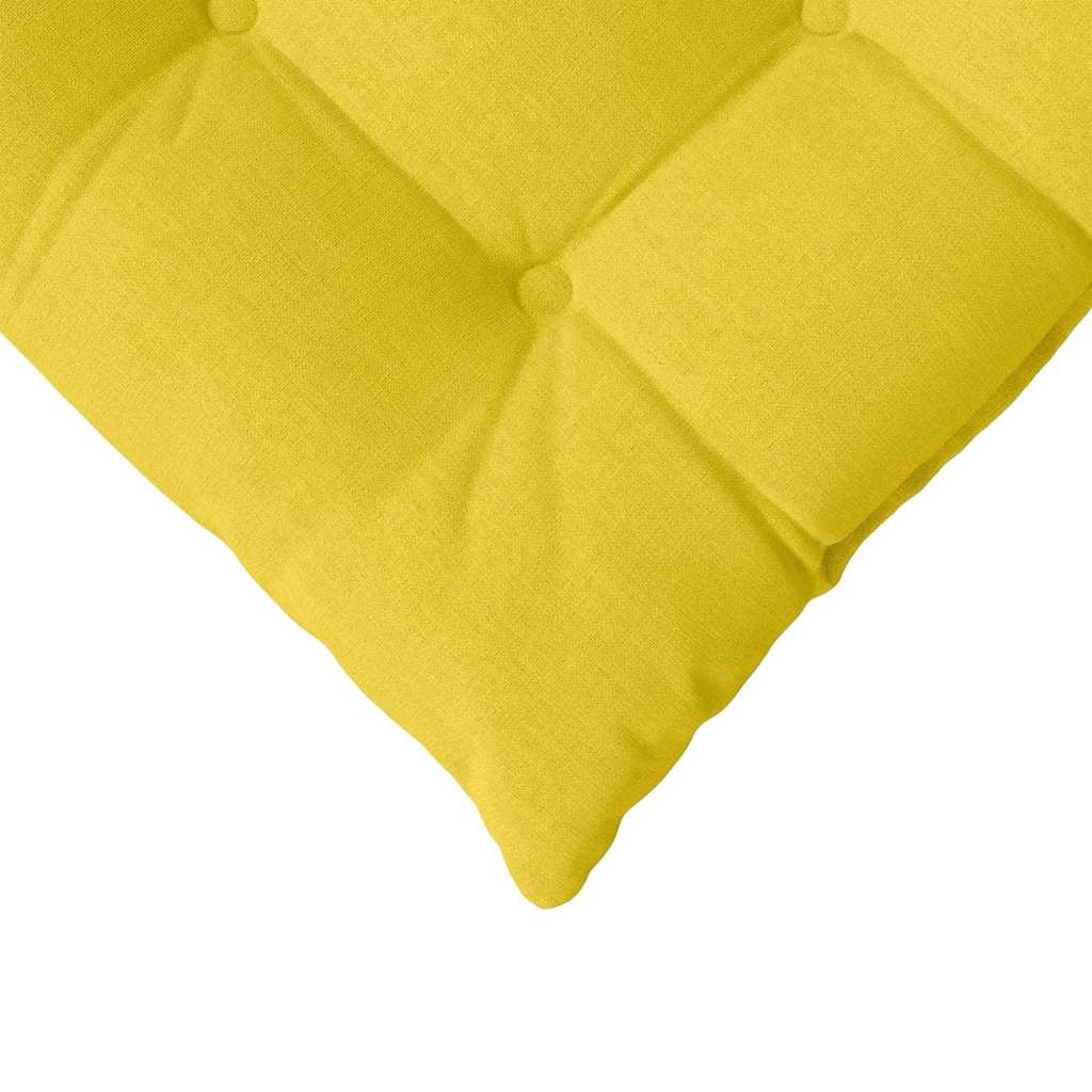 Cuscini per Seduta 4 pz Tessuto Giallo Chiaro 40 x 40 x 6 cm