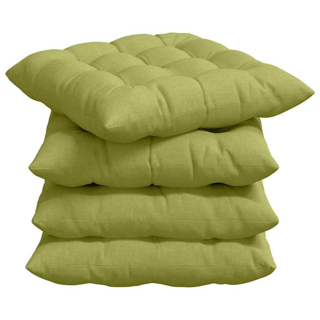 Cuscini per Seduta 4 pz Tessuto Verde chiaro 40 x 40 x 6 cm