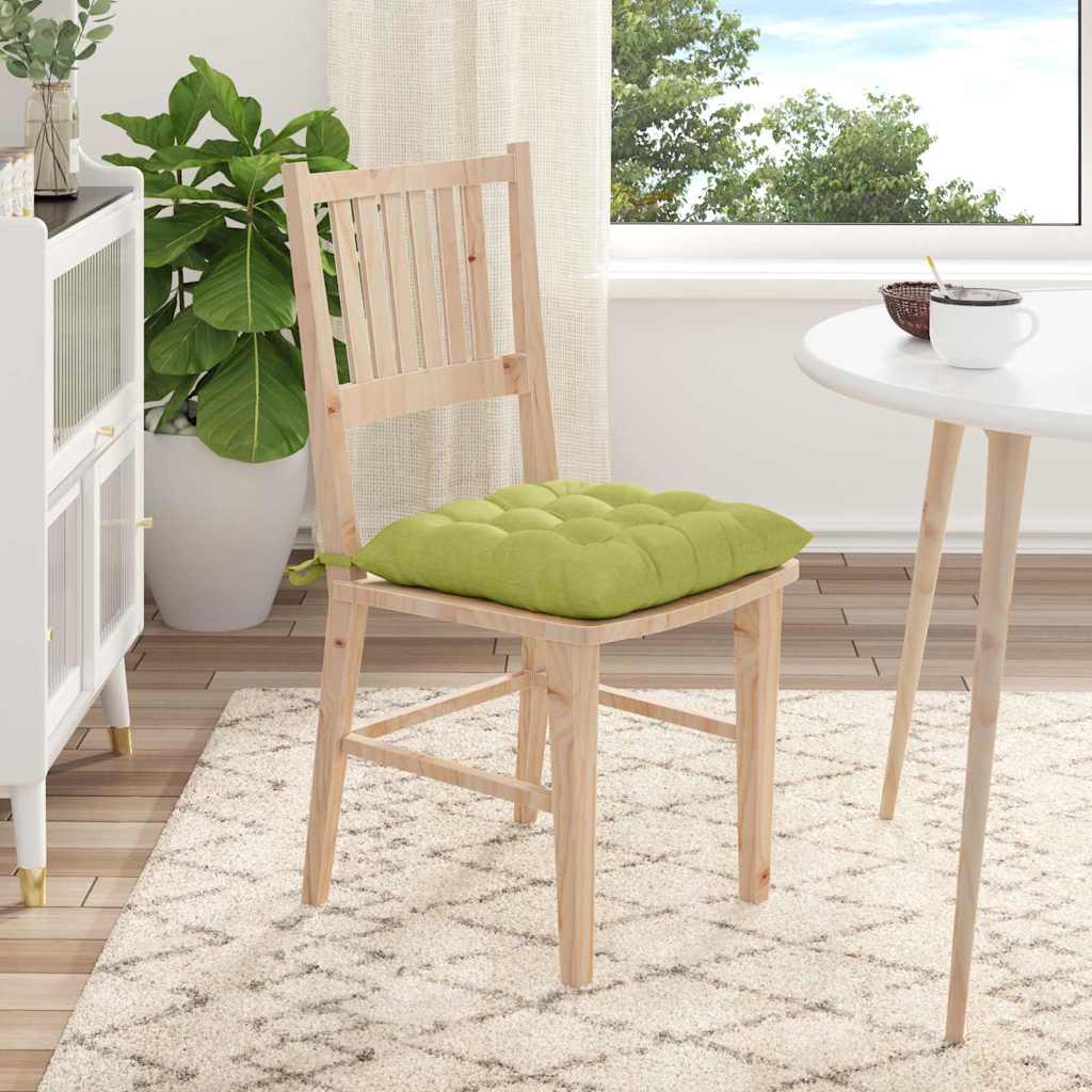 Cuscini per Seduta 4 pz Tessuto Verde chiaro 40 x 40 x 6 cm