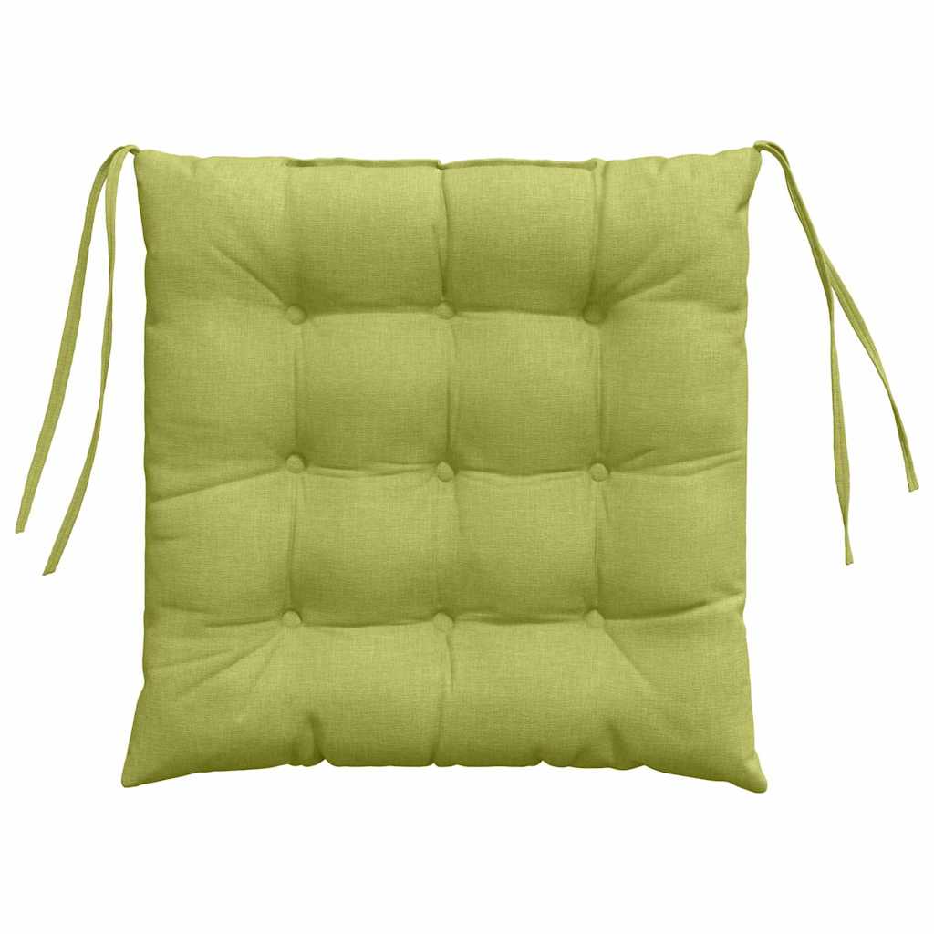 Cuscini per Seduta 4 pz Tessuto Verde chiaro 40 x 40 x 6 cm