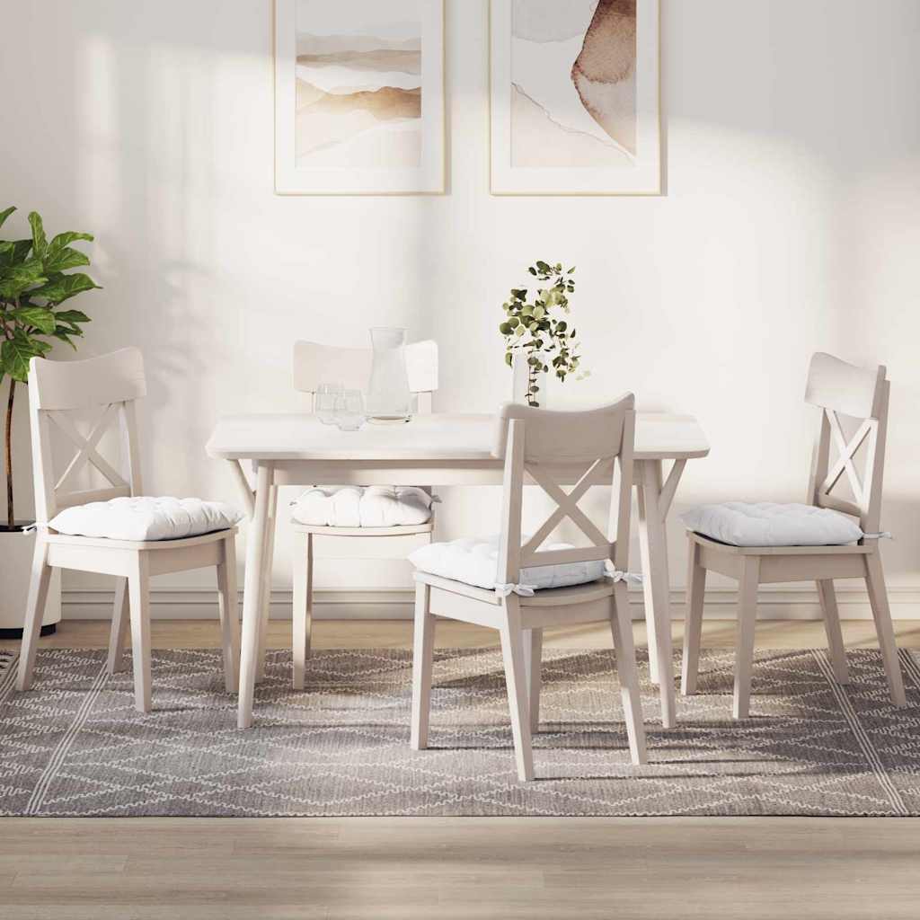 Cuscini per Seduta 4 pz Tessuto Bianco 40 x 40 x 6 cm