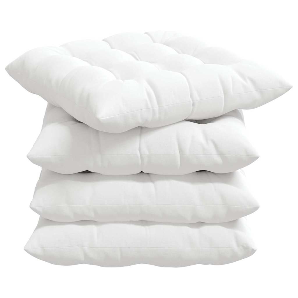Cuscini per Seduta 4 pz Tessuto Bianco 40 x 40 x 6 cm