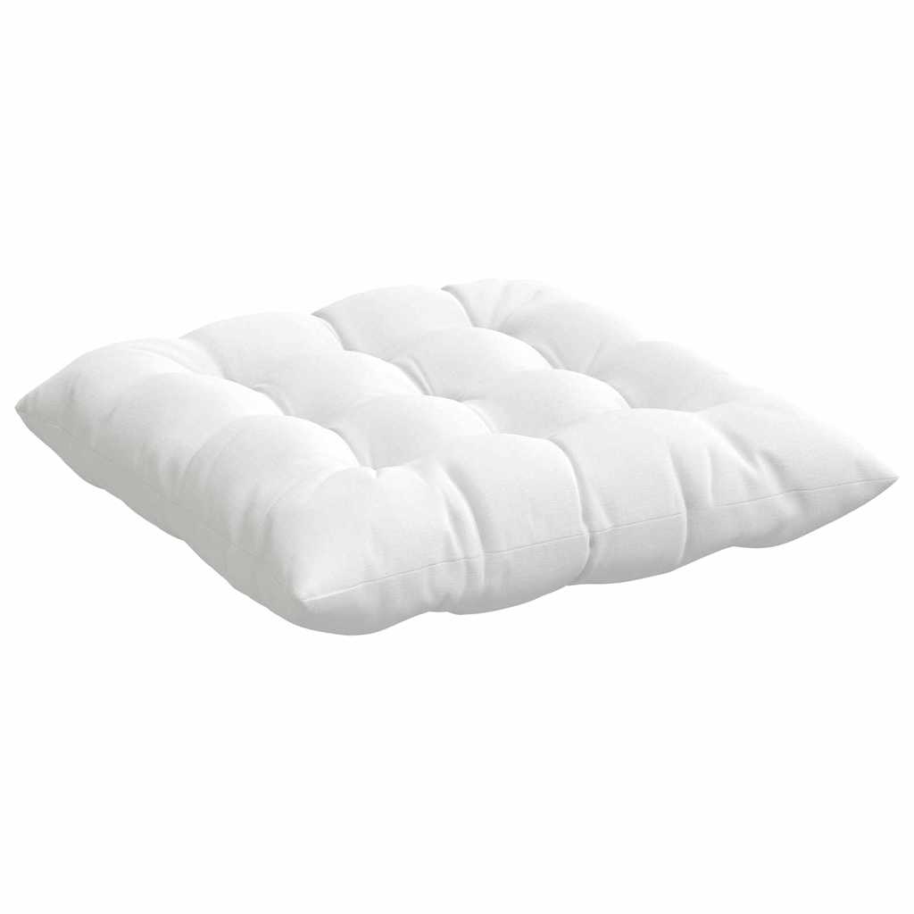 Cuscini per Seduta 4 pz Tessuto Bianco 40 x 40 x 6 cm