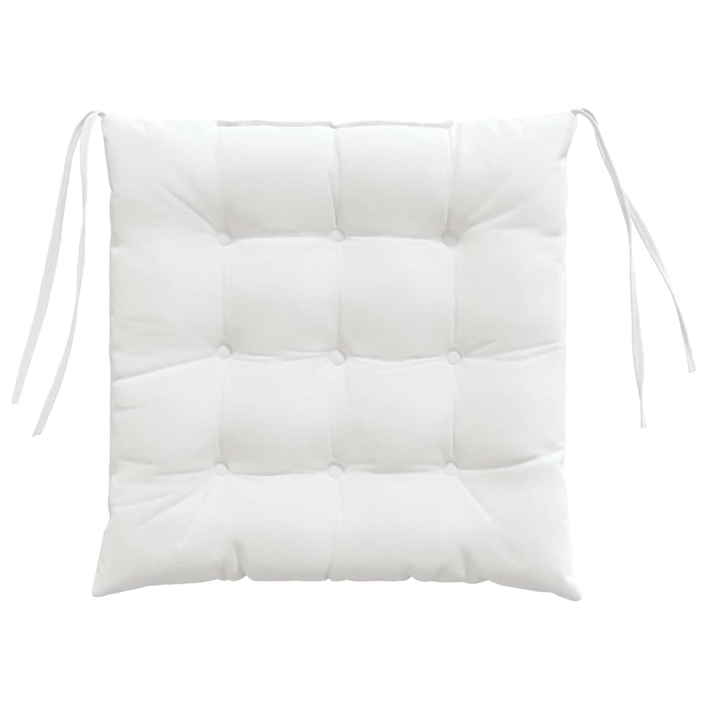 Cuscini per Seduta 4 pz Tessuto Bianco 40 x 40 x 6 cm