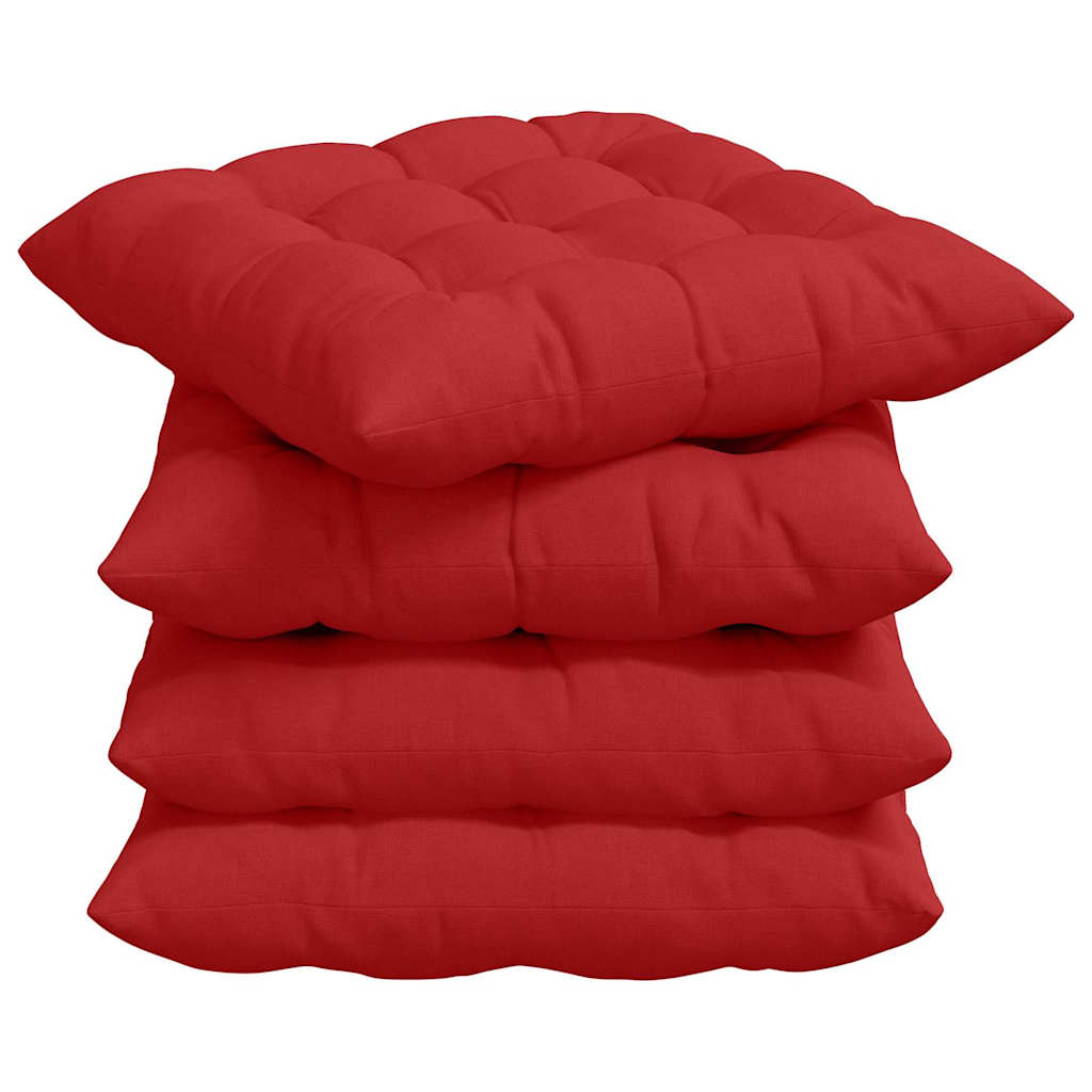 Cuscini per Seduta 4 pz Tessuto Rosso 40 x 40 x 6 cm