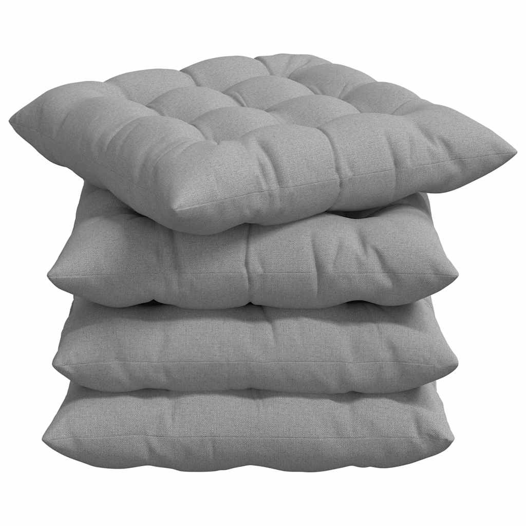 Cuscini per Seduta 4 pz Tessuto Grigio Nuvola 40 x 40 x 6 cm