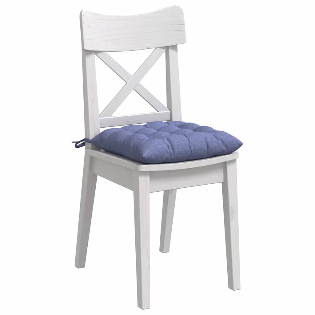 Cuscini per Seduta 4 pz Tessuto Blu jeans 40 x 40 x 6 cm