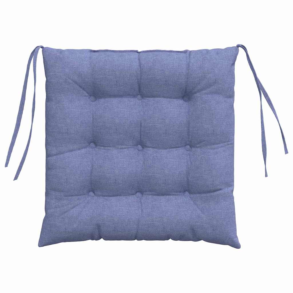 Cuscini per Seduta 4 pz Tessuto Blu jeans 40 x 40 x 6 cm