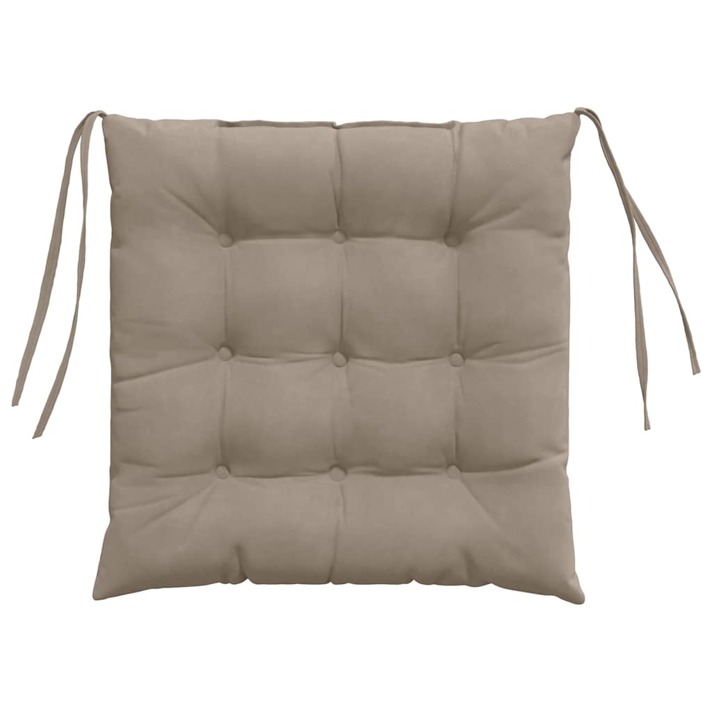 Cuscini per Seduta 4 pz Microfibra Tortora 40 x 40 x 6 cm