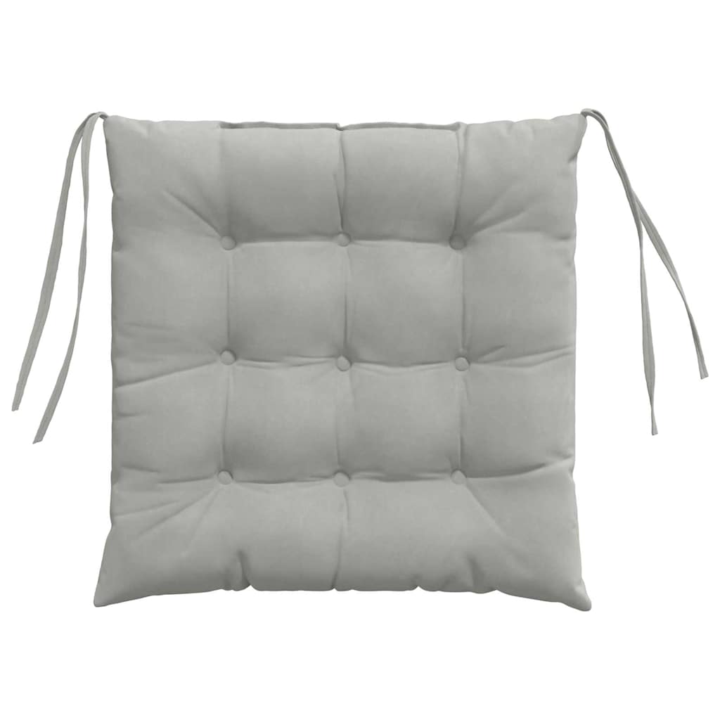 Cuscini per Seduta 4 pz Microfibra Grigio Chiaro 40 x 40 x 6 cm