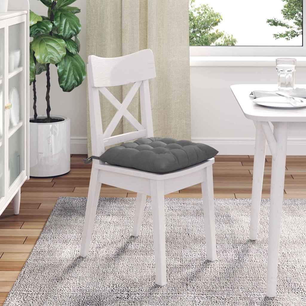Cuscini per Seduta 4 pz Microfibra Grigio Scuro 40 x 40 x 6 cm
