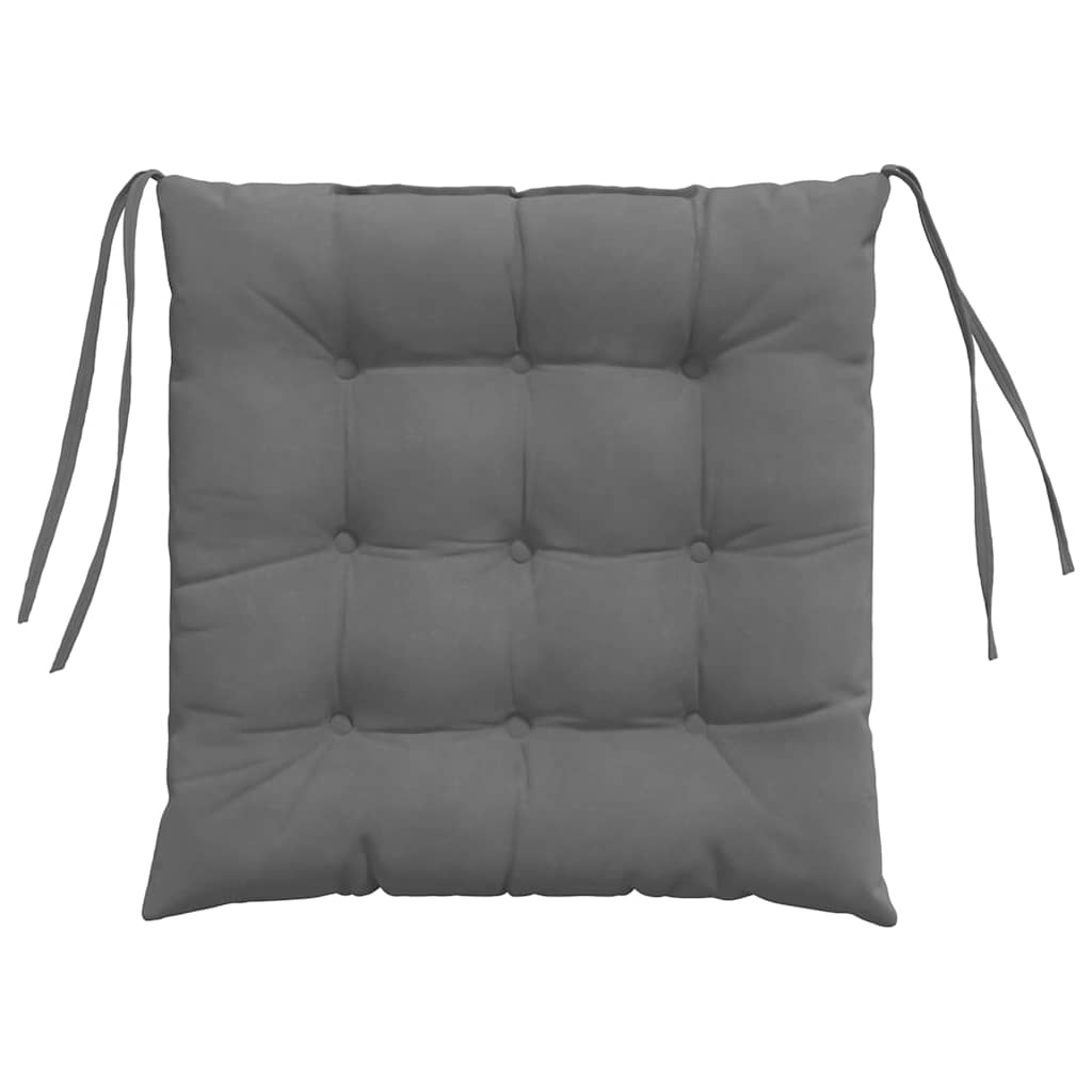 Cuscini per Seduta 4 pz Microfibra Grigio Scuro 40 x 40 x 6 cm