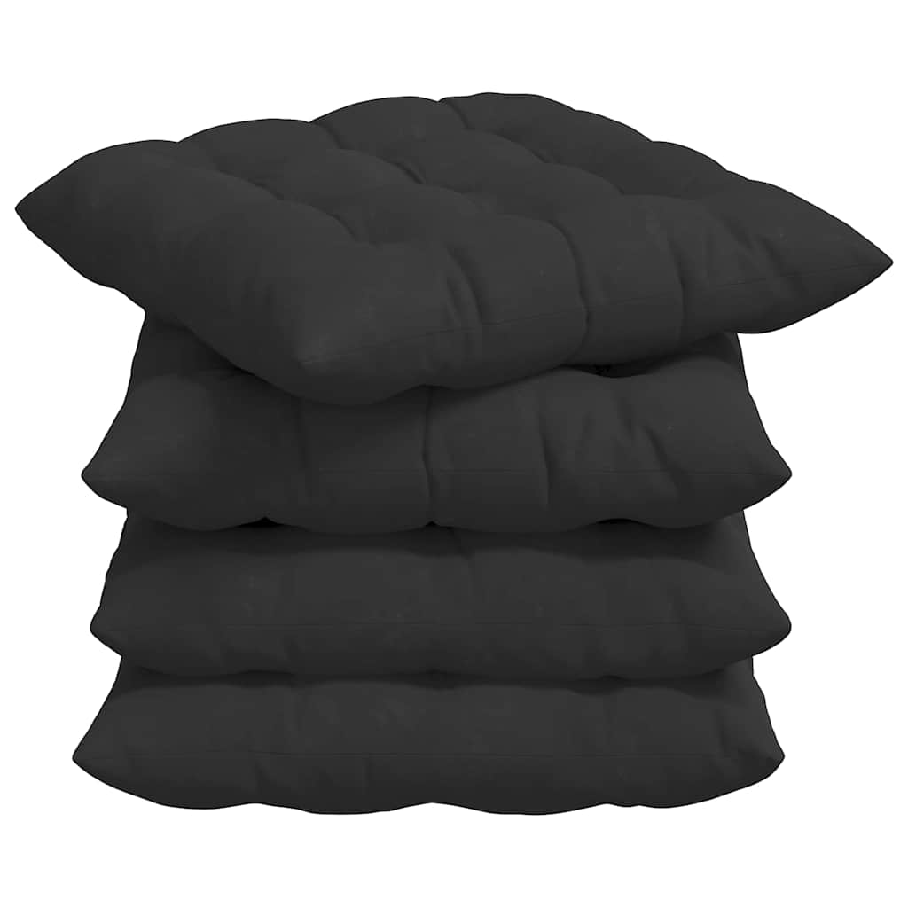 Cuscini per Seduta 4 pz Microfibra Nero 40 x 40 x 6 cm