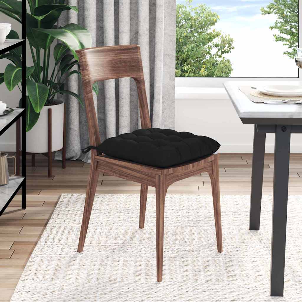 Cuscini per Seduta 4 pz Microfibra Nero 40 x 40 x 6 cm