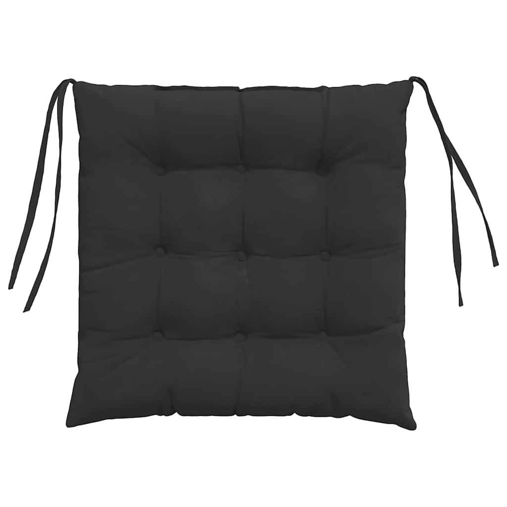 Cuscini per Seduta 4 pz Microfibra Nero 40 x 40 x 6 cm