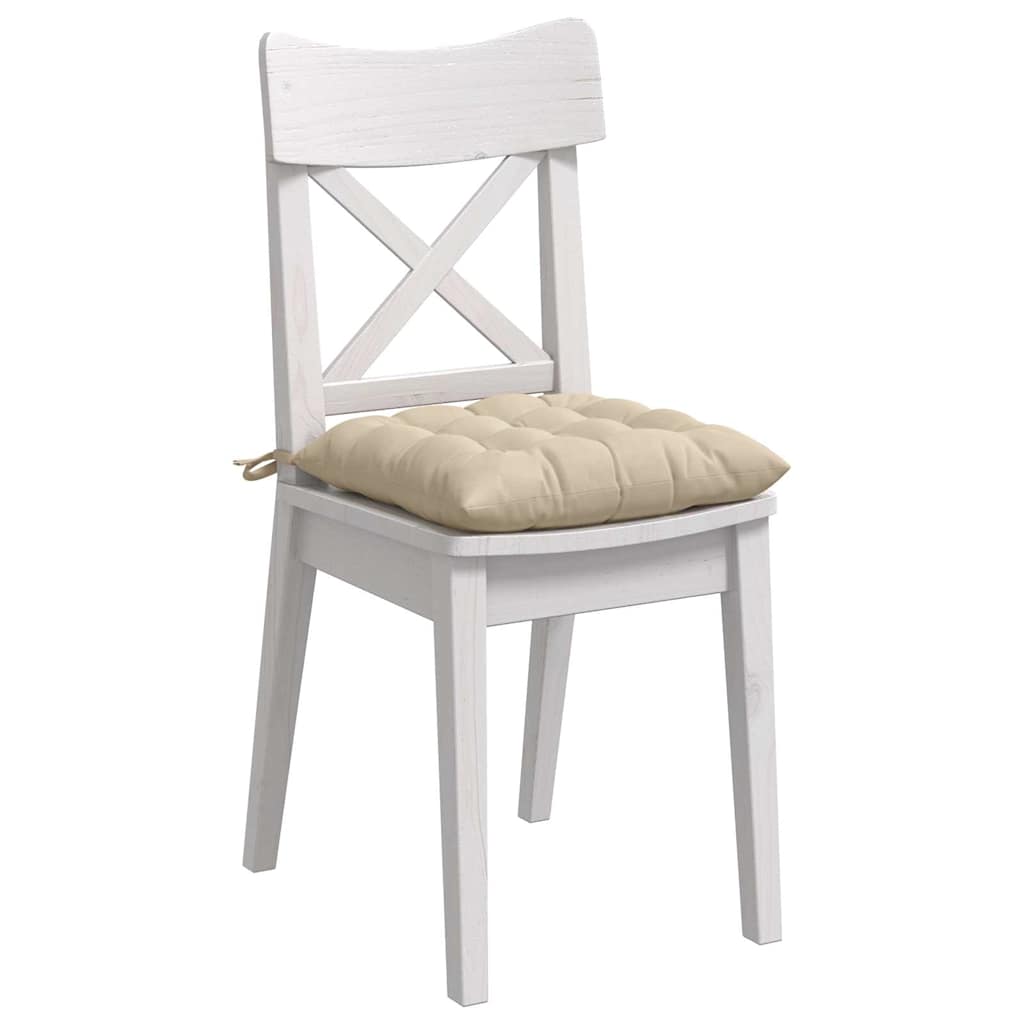Cuscini per Seduta 4 pz Microfibra Crema 40 x 40 x 6 cm