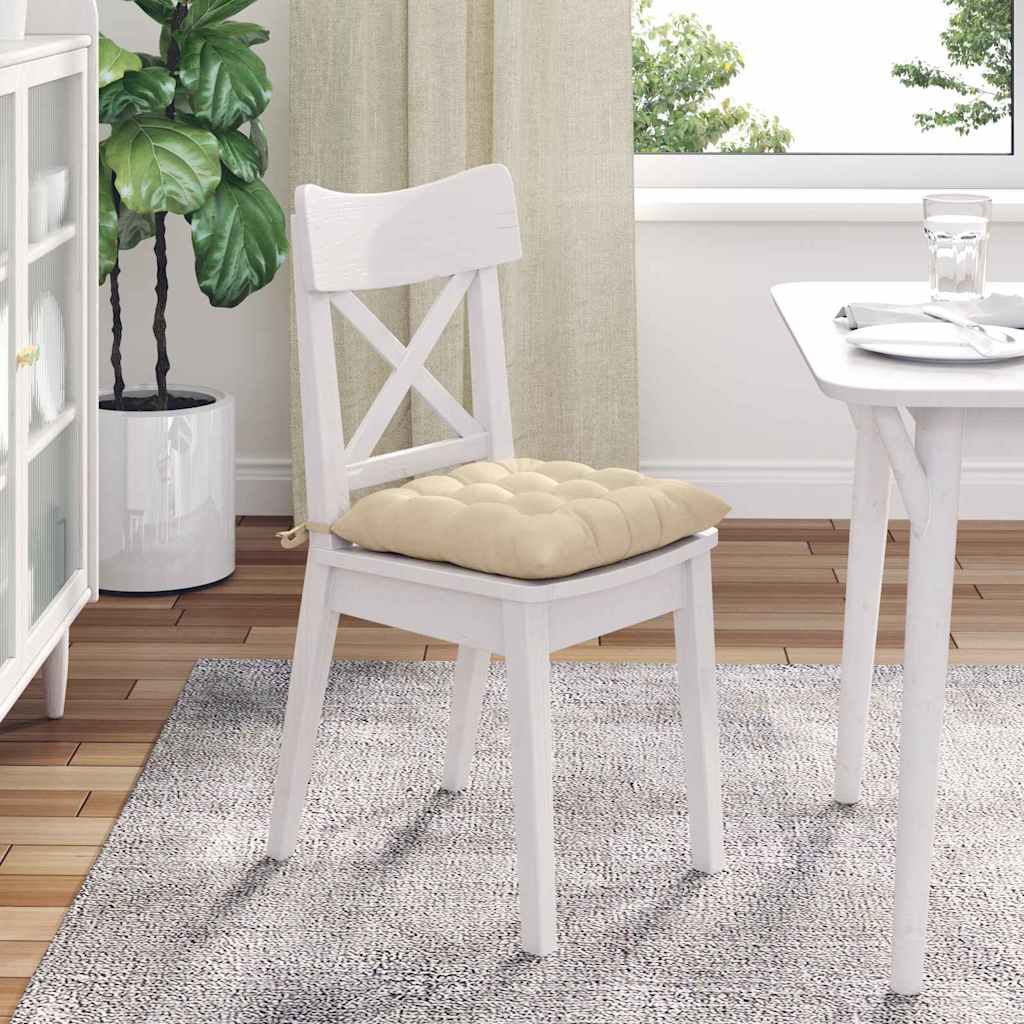 Cuscini per Seduta 4 pz Microfibra Crema 40 x 40 x 6 cm