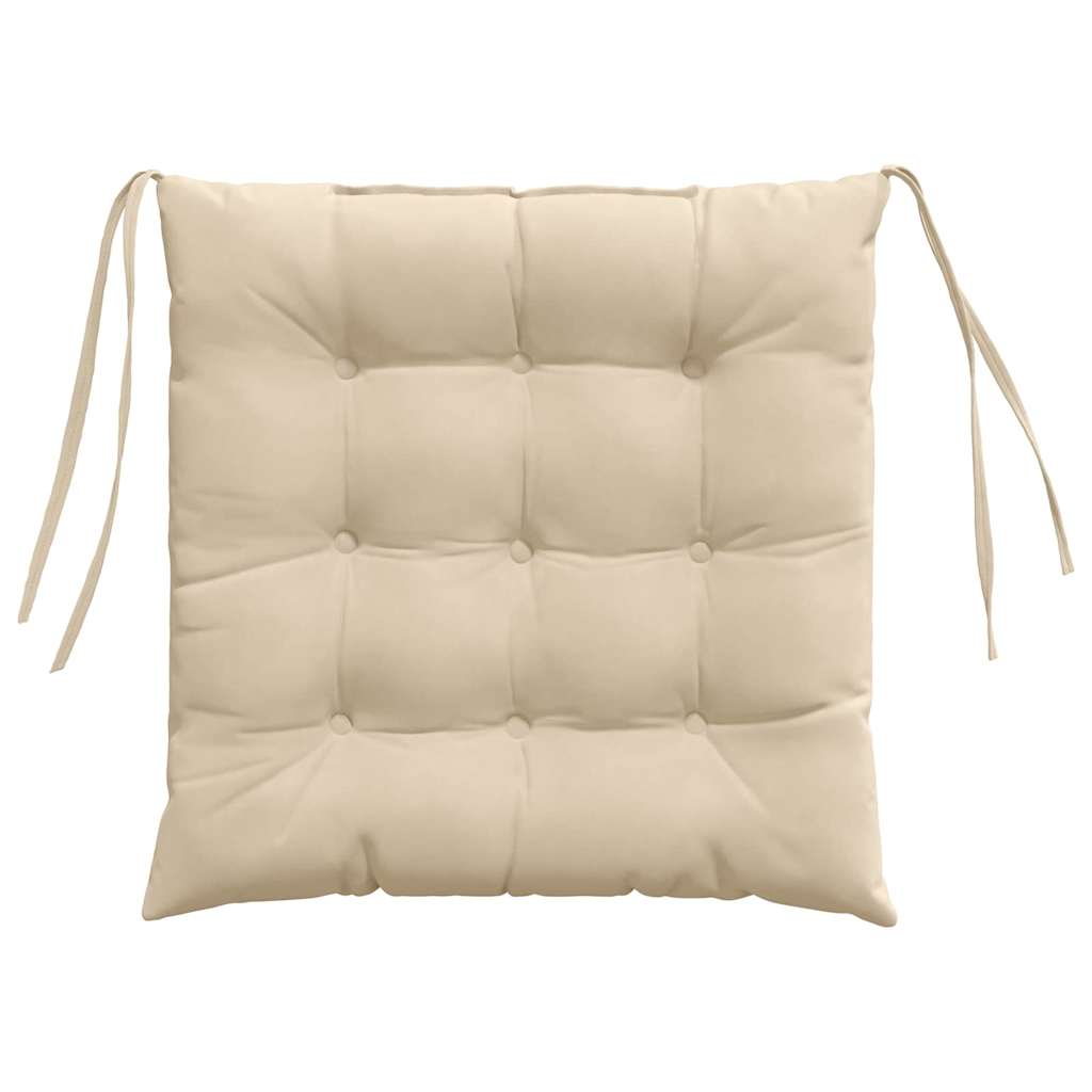 Cuscini per Seduta 4 pz Microfibra Crema 40 x 40 x 6 cm