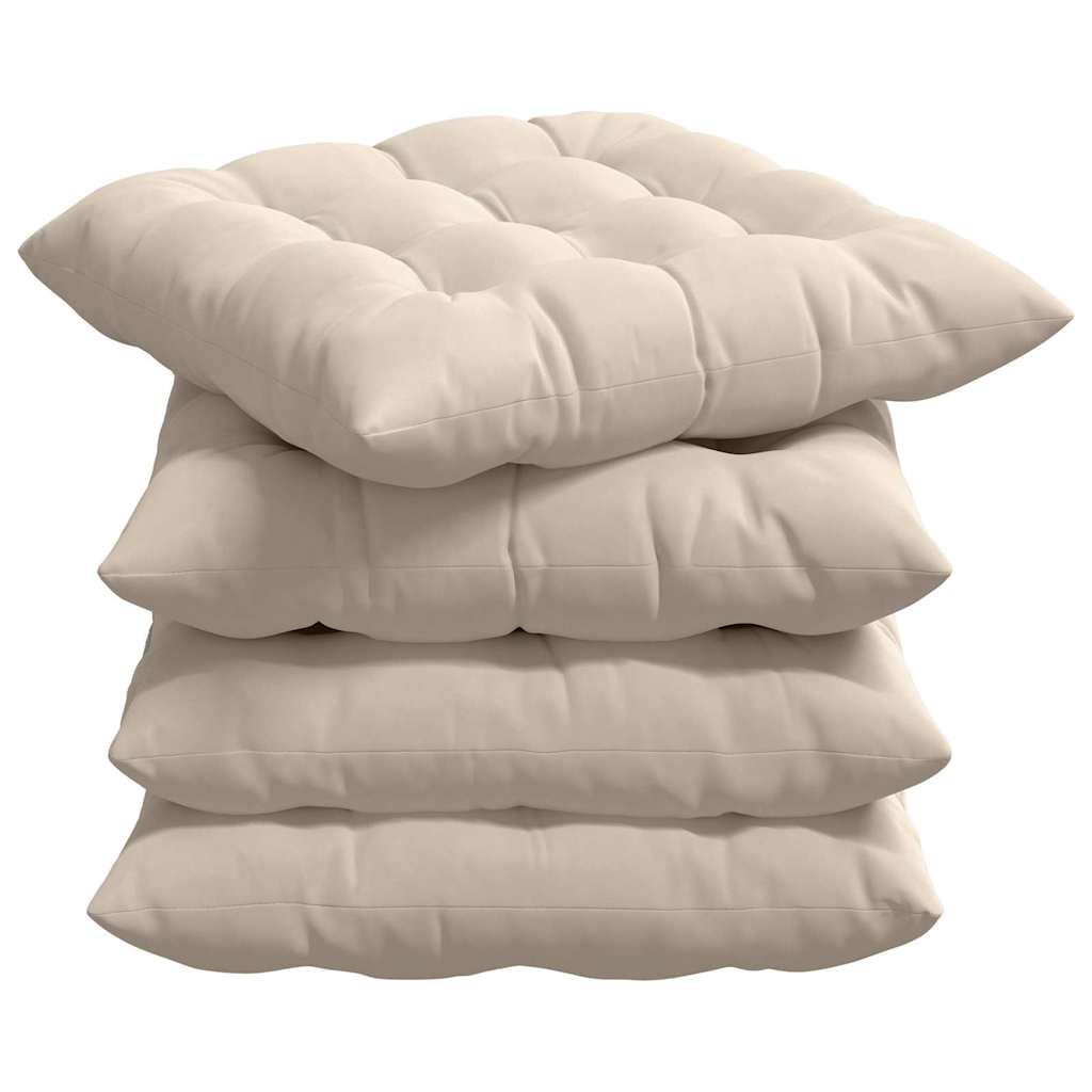 Cuscini per Seduta 4 pz Microfibra Beige 40 x 40 x 6 cm