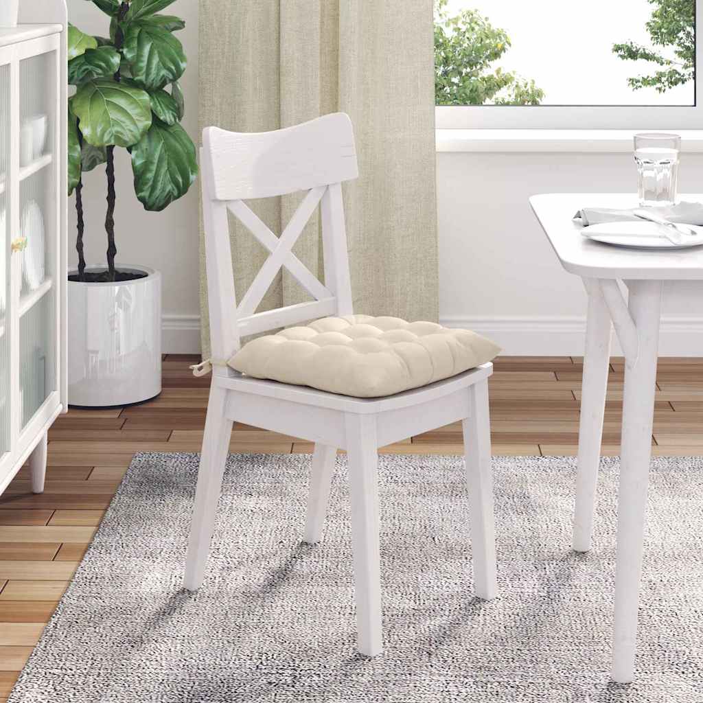 Cuscini per Seduta 4 pz Microfibra Beige 40 x 40 x 6 cm