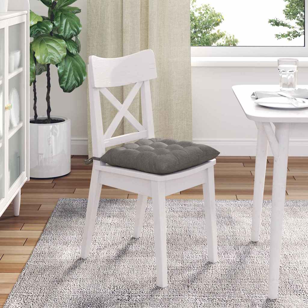 Cuscini per Seduta 4 pz Tessuto in Cords Grigio Chiaro