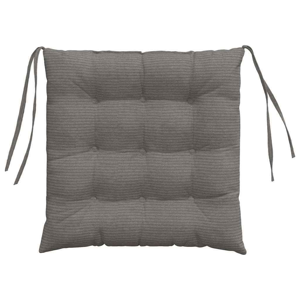 Cuscini per Seduta 4 pz Tessuto in Cords Grigio Chiaro