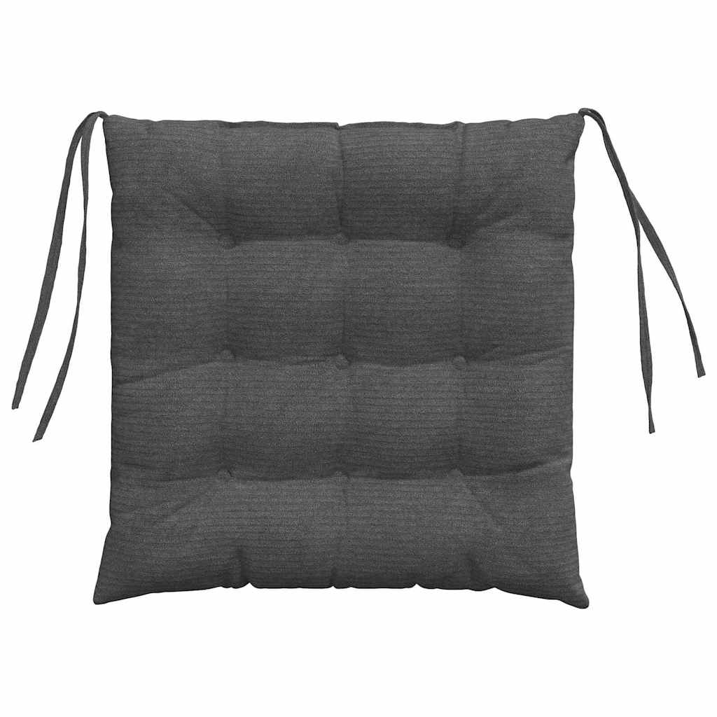 Cuscini per Seduta 4 pz Tessuto in Cords Grigio Scuro