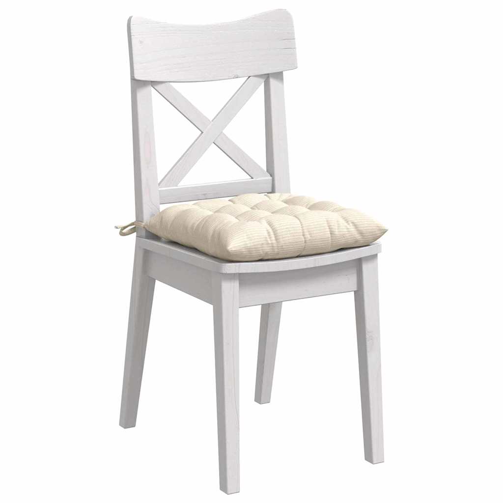 Cuscini per Seduta 4 pz Tessuto in Cords Crema 40 x 40 x 6 cm