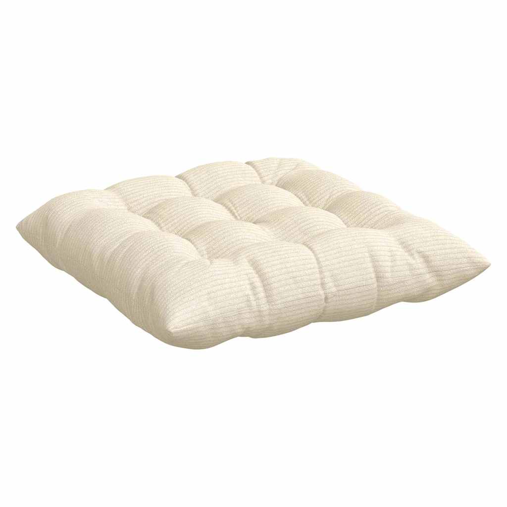 Cuscini per Seduta 4 pz Tessuto in Cords Crema 40 x 40 x 6 cm
